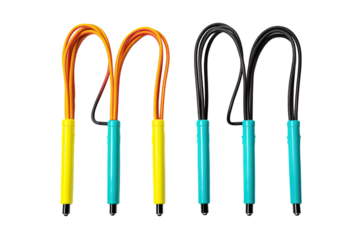 Colorful Jump Ropes Ready for a Fun Workout on a Sunny Day on a Clear PNG or White Background.