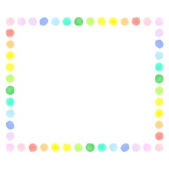 カラフルなパステルカラーの水玉フレーム