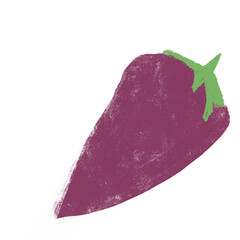 Illustration of aubergine, or eggplant, on isolated background