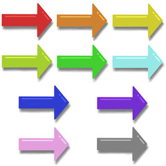 矢印セット（反射・影あり）