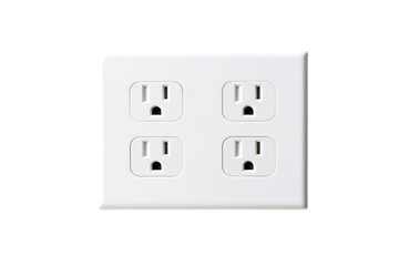 A Quartet of Outlets Beckons in the Pale Light on a Clear PNG or White Background.