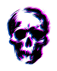 skull paintbrush style - glitch effect (artwork 2)