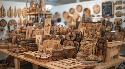 Obraz premium Craft fair with local artisans showcasing their work