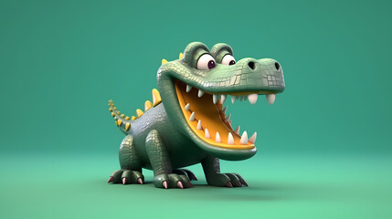 Fototapeta premium Crocodile 3d cartoon style