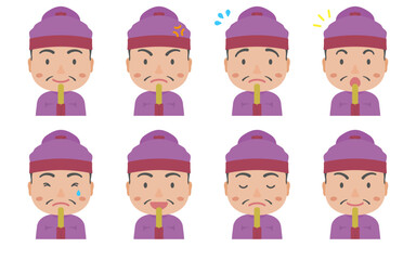 色々な表情の古代日本の貴族