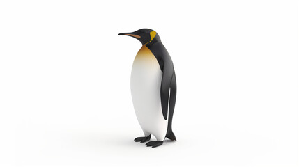 Obraz premium Majestic emperor penguin standing alone on a white background