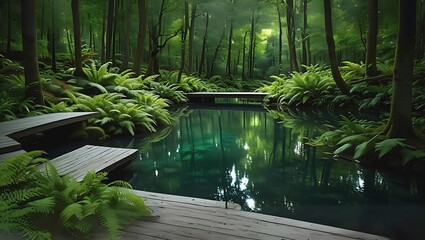 Whispering Waters in the Forest || nature scene with forest || AI Generated