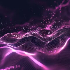 Digital purple particles wave and light abstract background with shining dots stars. Job ID: 2506e60e-fac8-48aa-b890-47af6870b02b