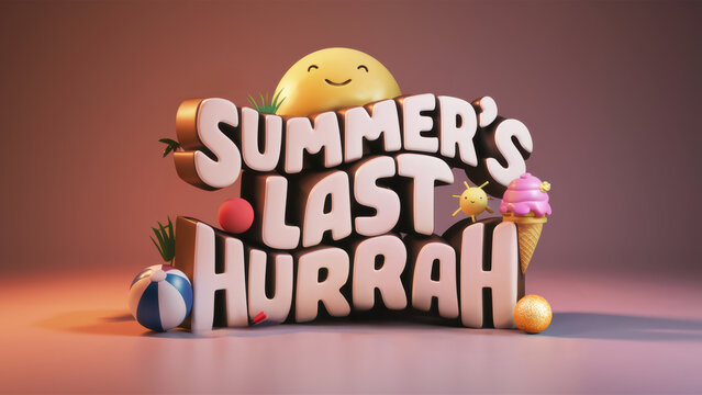 A cartoon image of a sign that says summer's last hurrah, AI