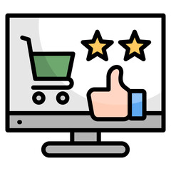 Obraz premium Digital Shopping Experience Icon Element For Design