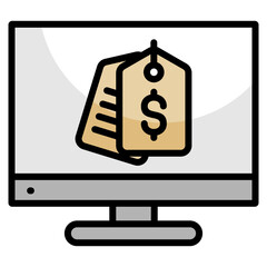 Digital Price Tag  Icon Element For Design