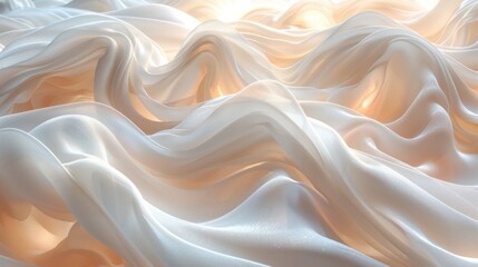 Ethereal Silk-like Material Art Forms with Radiant Light