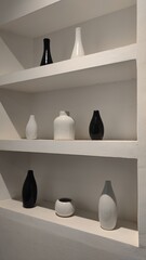 black and white interior