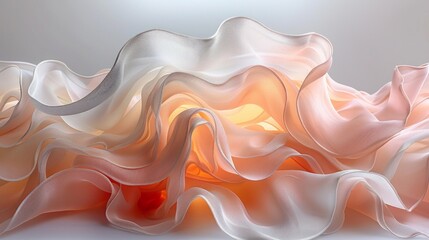 Ethereal Silk-like Material Art Forms with Radiant Light