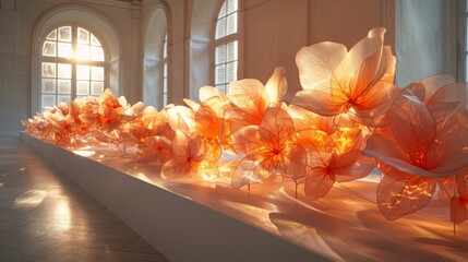 Ethereal Silk-like Material Art Forms with Radiant Light