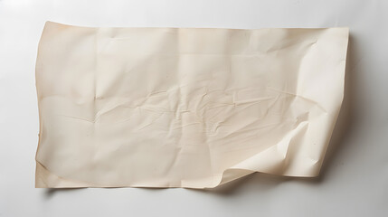 Obraz premium White crumpled texture large piece of blank paper isolated on white background.