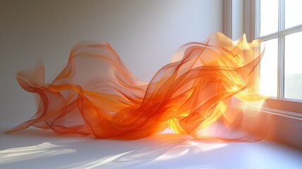 Ethereal Silk-like Material Art Forms with Radiant Light