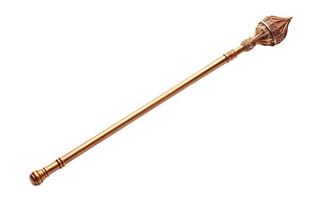 A Gilded Symbol of Power: A Ceremonial Staff With Intricate Ornamental Detail on a Clear PNG or White Background.