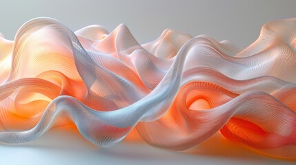 Ethereal Silk-like Material Art Forms with Radiant Light