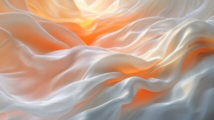 Ethereal Silk-like Material Art Forms with Radiant Light