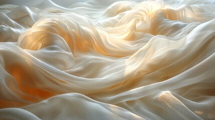 Luminous Abstract Wave Fabric Art with Soft Gradient Colors