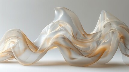 Luminous Abstract Wave Fabric Art with Soft Gradient Colors
