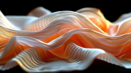 Luminous Abstract Wave Fabric Art with Soft Gradient Colors