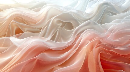 Luminous Abstract Wave Fabric Art with Soft Gradient Colors