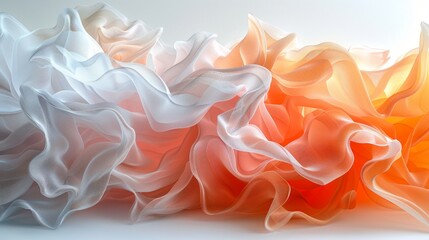 Luminous Abstract Wave Fabric Art with Soft Gradient Colors