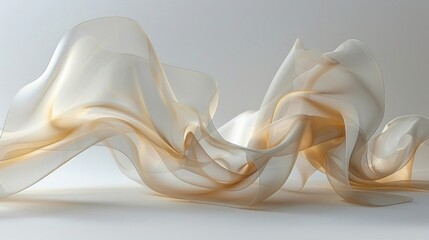 Luminous Abstract Wave Fabric Art with Soft Gradient Colors