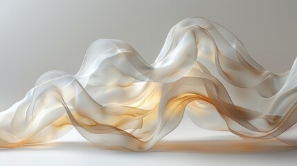 Luminous Abstract Wave Fabric Art with Soft Gradient Colors