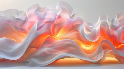 Obraz premium Luminous Abstract Wave Fabric Art with Soft Gradient Colors