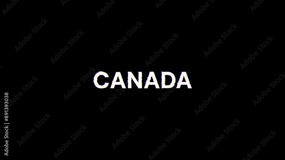 Poster canada text with screen effects of technological failures. spectacular screen glitch with various ki