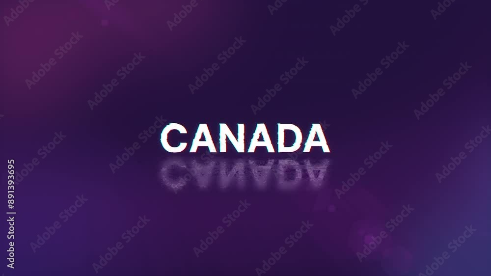 Poster canada text with screen effects of technological failures. spectacular screen glitch with various ki