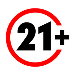 Under 21 forbidden round sign prohibition symbol