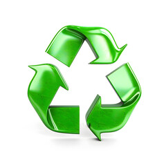 Obraz premium Green recycle icon isolated on white background