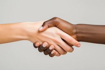 Close-up of a handshake between diverse hands on International Day of Peace September 21