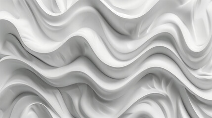 Obraz premium An abstract design featuring white, fluid wave patterns creating a smooth and dynamic visual effect. 