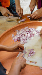 chef preparing food balinese lawar