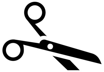 Scissors icon black color flat style cutting