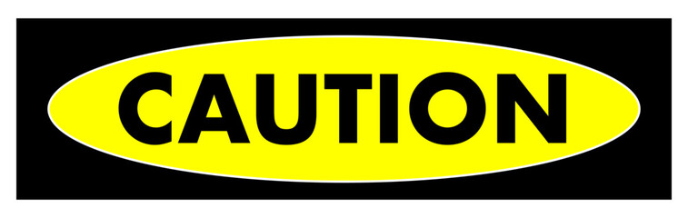 Caution frame color flat style