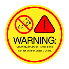 Choking hazard sign sticker or banner