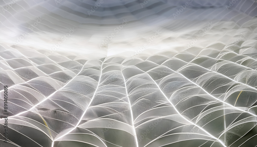 Aufkleber abstract white net structure installation art