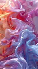Fototapeta premium Generative AIdesigned digital abstract 3D background, fluid forms and vibrant hues, ample copy space, sleek and modern, dynamic and captivating