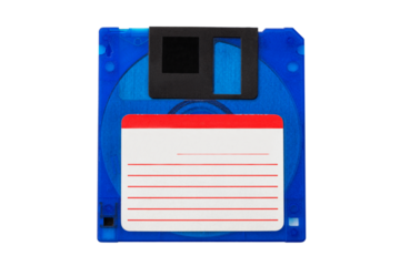 computer floppy disk, isolated on a white background, with copy space