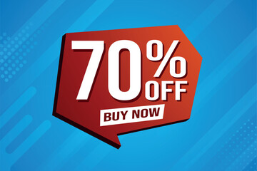 70% seventy percent off buy now poster banner graphic design icon logo sign symbol social media website coupon

