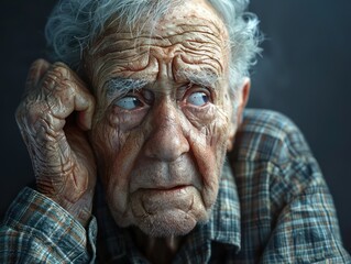 The Weight of Years A Portrait of Aging, Struggle, and Inner Turmoil in a Middle-Aged Man's Eyes This Powerful Image Captures the Raw Emotions of Depression and Life's Challenges, Providing a Glimpse