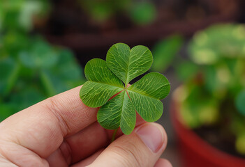 Vibrant green clover close-up