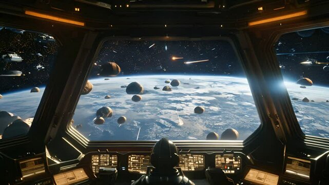 Space Battle View from Cockpit