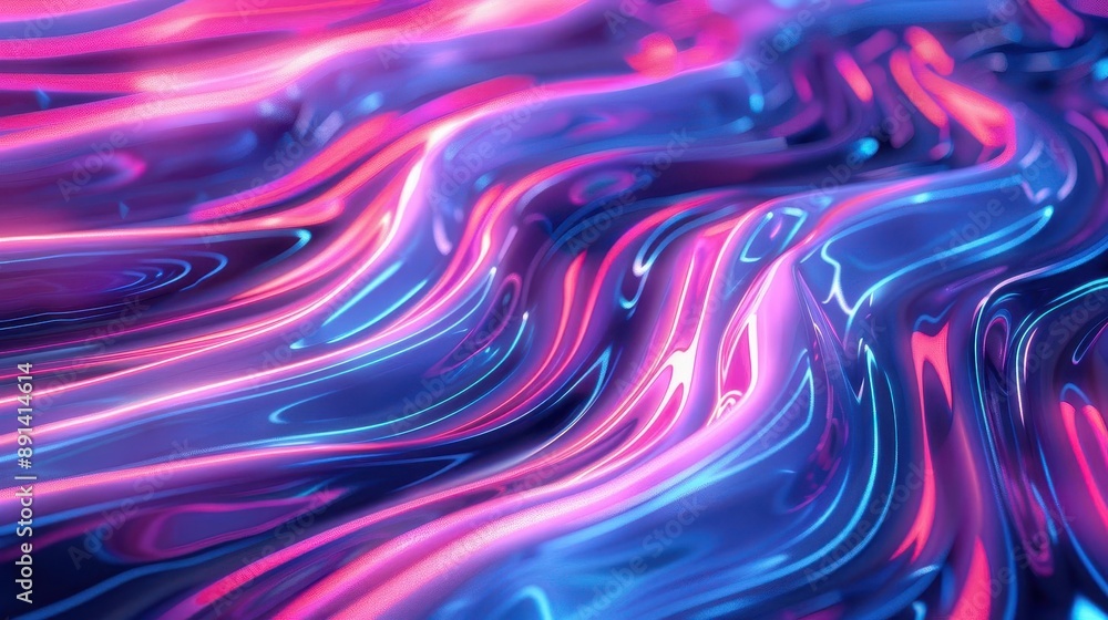 Aufkleber a mesmerizing abstract background of swirling iridescent colors resembling a liquid hologram neon pi